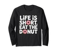 Life Is Short Eat The Donut Funny Cita Donut Lover Food Manga Larga