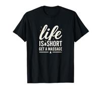 Life Is Short Get a Massage Retro Therapist Typography Camiseta