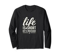 Life Is Short Get a Massage Retro Therapist Typography Manga Larga