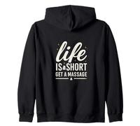 Life Is Short Get a Massage Retro Therapist Typography Sudadera con Capucha