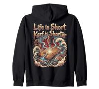 Life is Short, Kerf is Shorter - Grabado láser Sudadera con Capucha