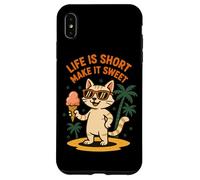 Life Is Short Make It Sweet Cat Helado Verano Carcasa para iPhone XS Max
