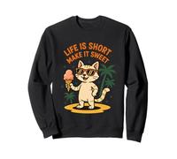 Life Is Short Make It Sweet Cat Helado Verano Sudadera