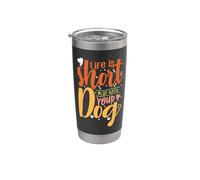 Life Is Short Play With Your Dog Puppy Funny Dogs Lovers Vaso térmico de acero inoxidable de doble pared