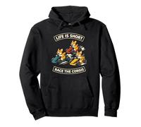 Life Is Short Race The Corgis Funny Go Kart Racing Lifestyle Sudadera con Capucha