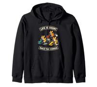 Life Is Short Race The Corgis Funny Go Kart Racing Lifestyle Sudadera con Capucha
