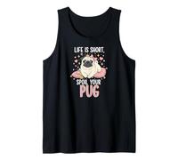 Life Is Short Spoil Your Pug Cute Dog Mom Princess Crown Camiseta sin Mangas