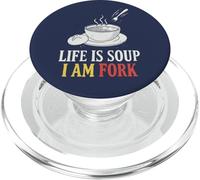 Life Is Soup I'm Fork, diseño Divertido Vintage PopSockets PopGrip para MagSafe
