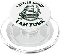 Life Is Soup I'm Fork Frog - Diseño Divertido Vintage PopSockets PopGrip para MagSafe