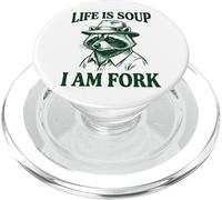 Life Is Soup I'm Fork Racoon Divertido diseño Vintage PopSockets PopGrip para MagSafe