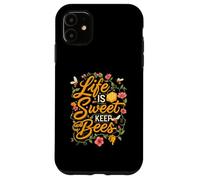 Life is Sweet Keep Bees Beekeeper Honey Bee Lover Carcasa para iPhone 11