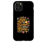 Life is Sweet Keep Bees Beekeeper Honey Bee Lover Carcasa para iPhone 11 Pro