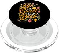 Life is Sweet Keep Bees Beekeeper Honey Bee Lover PopSockets PopGrip para MagSafe