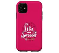 Life is Sweeter - Diseño de Cita Motivacional con dijes de corazón Carcasa para iPhone 11