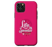 Life is Sweeter - Diseño de Cita Motivacional con dijes de corazón Carcasa para iPhone 11 Pro
