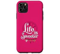 Life is Sweeter - Diseño de Cita Motivacional con dijes de corazón Carcasa para iPhone 11 Pro MAX