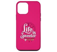 Life is Sweeter - Diseño de Cita Motivacional con dijes de corazón Carcasa para iPhone 12 Mini