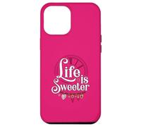 Life is Sweeter - Diseño de Cita Motivacional con dijes de corazón Carcasa para iPhone 12 Pro MAX
