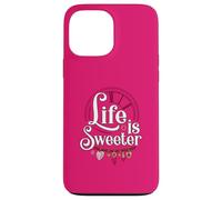 Life is Sweeter - Diseño de Cita Motivacional con dijes de corazón Carcasa para iPhone 13 Pro MAX