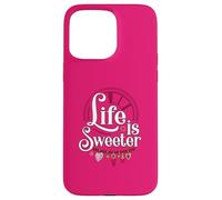 Life is Sweeter - Diseño de Cita Motivacional con dijes de corazón Carcasa para iPhone 15 Pro MAX