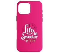 Life is Sweeter - Diseño de Cita Motivacional con dijes de corazón Carcasa para iPhone 16 Pro MAX
