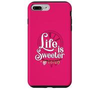 Life is Sweeter - Diseño de Cita Motivacional con dijes de corazón Carcasa para iPhone 7 Plus/8 Plus