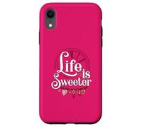 Life is Sweeter - Diseño de Cita Motivacional con dijes de corazón Carcasa para iPhone XR