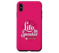Life is Sweeter - Diseño de Cita Motivacional con dijes de corazón Carcasa para iPhone XS MAX