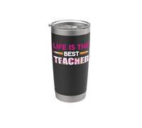 Life Is The Best Teacher Flower Teach Funny School Teachers Vaso térmico de acero inoxidable de doble pared