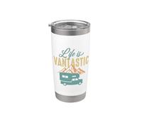 Life Is Vantastic RV Camping Hiking Camper Adventure Nature Vaso térmico de acero inoxidable de doble pared