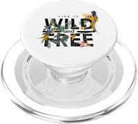 Life Is Wild and Free, Summer Floral Paradise Humor Graphic PopSockets PopGrip para MagSafe