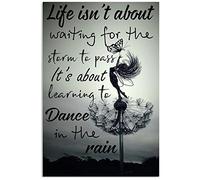 Life Isn T A Waiting For Sterm To Pass Learning To Dance In The Rain Señalización vintage para decoración del hogar, garaje, regalos, letrero de metal de 15,2 x 20,3 cm