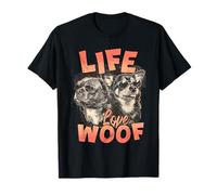 Life Love Woof Cool Dogs Gafas de Sol para Amantes de Las Mascotas Camiseta