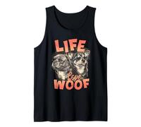 Life Love Woof Cool Dogs Gafas de Sol para Amantes de Las Mascotas Camiseta sin Mangas