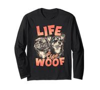 Life Love Woof Cool Dogs Gafas de Sol para Amantes de Las Mascotas Manga Larga