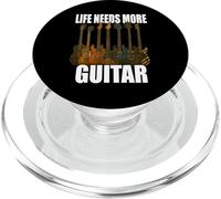 Life Needs More Guitar Camiseta Música Guitarra PopSockets PopGrip para MagSafe