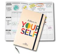 Life Planner, agenda motivacional Made in Italy, agenda de 16 meses, de septiembre de 2025 a diciembre de 2026, planificador semanal y mensual, espacios dedicados a pensamientos y reflexiones (believe