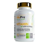 Life Pro D3 4000 Ui With Olive Oil 90 Softgels | Complemento nutricional con alto contenido en Vitamina D3 y aceite de oliva virgen extra | Contribuye al normal funcionamiento del sistema óseo