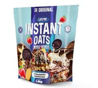 Life Pro Fit Food Instant Oats Premium 1.6kg | Carbohidratos de liberación lenta | Harina integral de avena (STRAWBERRY CHEESECAKE)