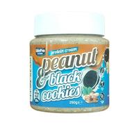 Life Pro Fit Food Protein Cream Peanut Black Cookies - Crema alta en proteínas con sabor cacahuete y cacao blanco con avellanas y galletas negras - Sin azúcares añadidos ni aceite de palma - 250 gr