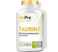 Life Pro Taurine 1000mg 90 Vegancaps | Taurina 1000 mg en cápsulas veganas | Polvo encapsulado | Efecto inmediato y duración máxima | Potente energizante | Elimina la fatiga