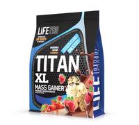 Life Pro Titan 3kg Gluten Free | Completo Ganador de Peso con Carbohidratos de absorcion Diferenciada | Ganancia de Masa Muscular (3 kg, STRAWBERRY)