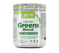 Life Pro Ultimate Greens Blend 450g | Complemento alimenticio a base de inulina, frutas, verduras y extractos vegetales (FRUIT PUNCH)