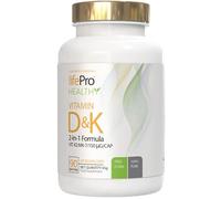 LIFE PRO LIFE PRO NUTRITION Vit D&K2MK7 90 Vcaps, Vitamina D + Vitamina K2 MK7, Altamente Dosificada, Comprimidos Veganos, Sin Aditivos Innecesarios