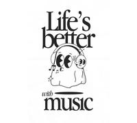 Life’s Better With Music Cute Music Lover Journal for Girls, Teens & Aesthetic Journal Lovers | Gift for Music Lovers | 90 Days Journal