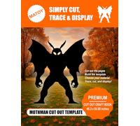 Life-Size Mothman Craft Template Book: 50.88-Inch Silhouette Pattern for Yard Art and Wall Decor: Cut and Assemble Pages for Spooky Wall Art, Cryptid Yard Displays, and Halloween Decor Projects
