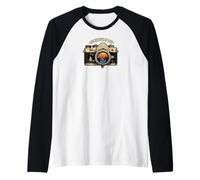 Life Through My Lens Camera Photographer Nature Sunset Art Camiseta Manga Raglan
