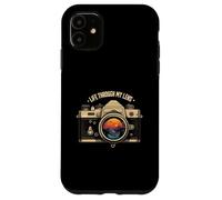 Life Through My Lens Camera Photographer Nature Sunset Art Carcasa para iPhone 11