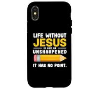 Life Without Jesus Christian Quote Pencil Bible Verse Carcasa para iPhone X/XS
