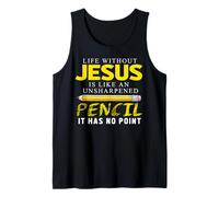 Life Without Jesus Finny Christian Religious Faith Camiseta sin Mangas